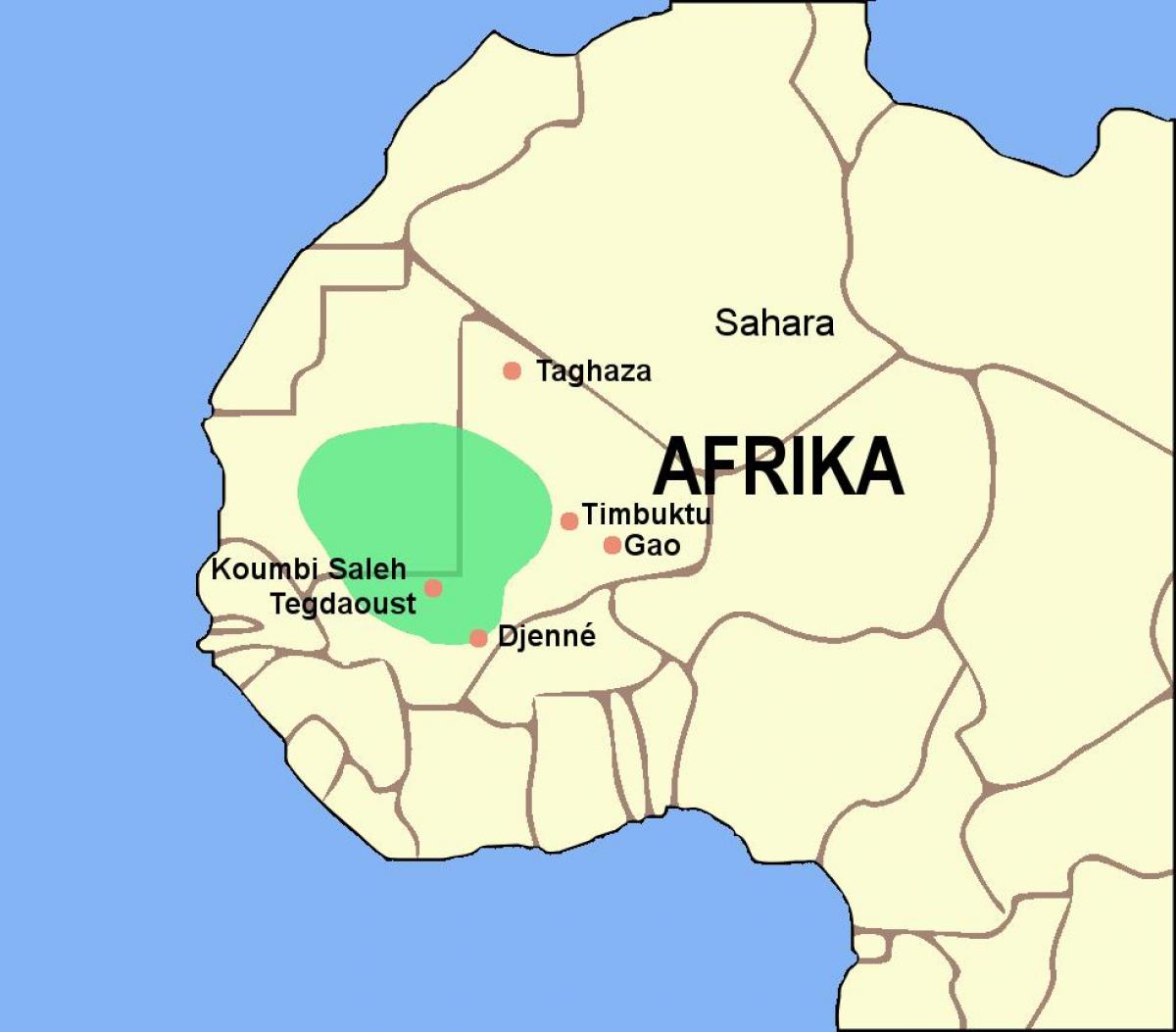 Mappa del ghana impero