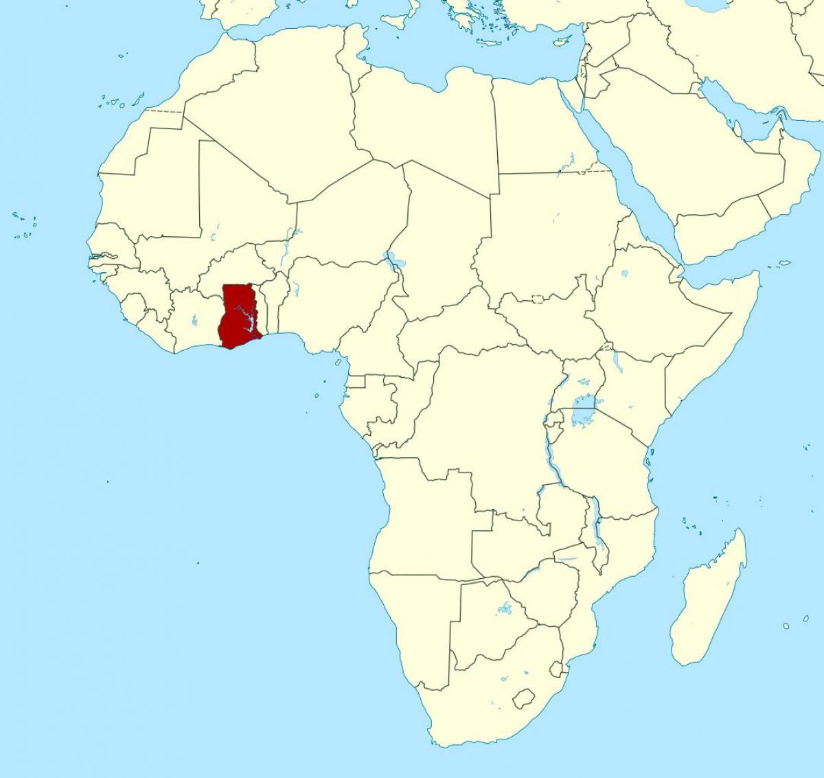 mappa di africa mostrando ghana
