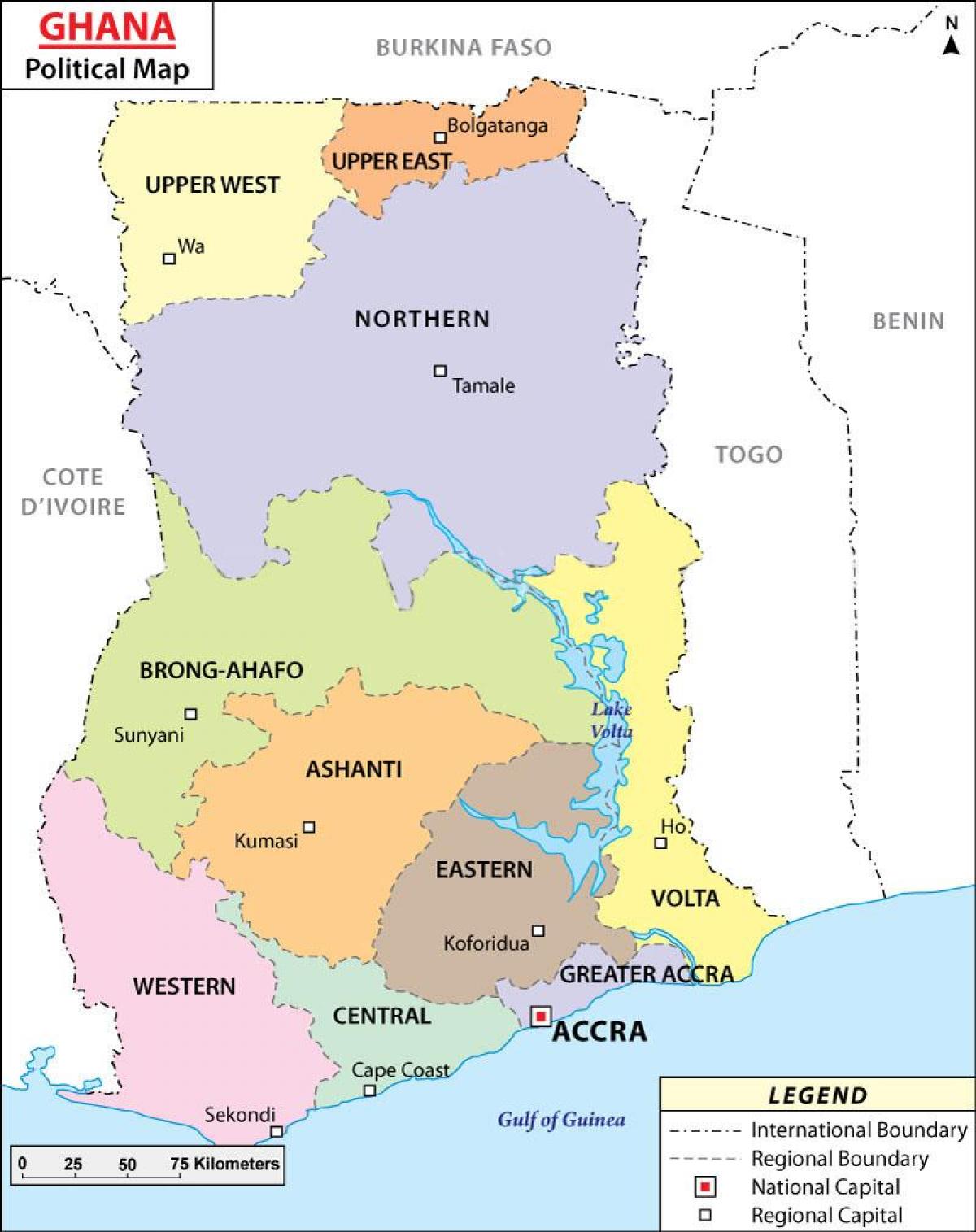 Mappa di politica ghana