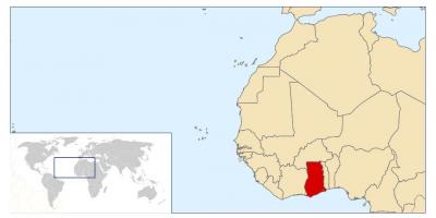 Ghana posizione sulla mappa del mondo