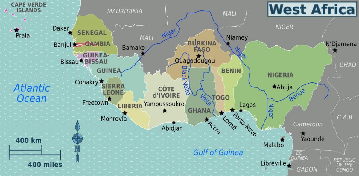 Mappa del ghana, africa occidentale