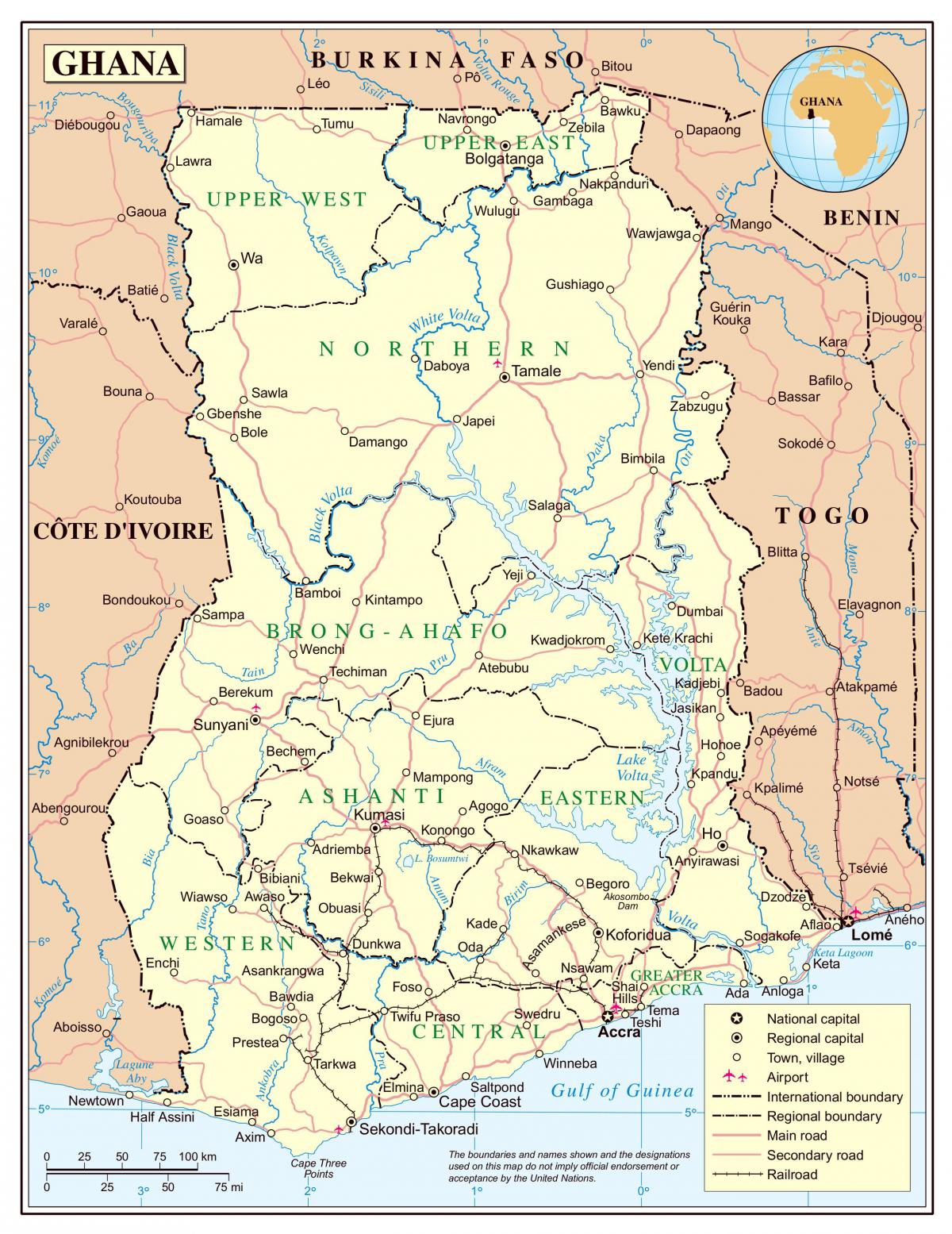 Mappa di mappa ghana