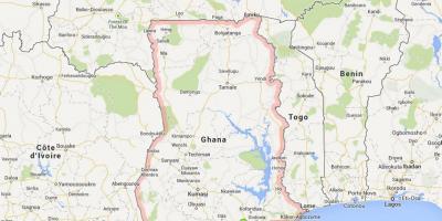 Mappa dettagliata di accra, ghana