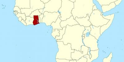 Mappa di africa mostrando ghana