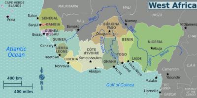 Mappa del ghana, africa occidentale